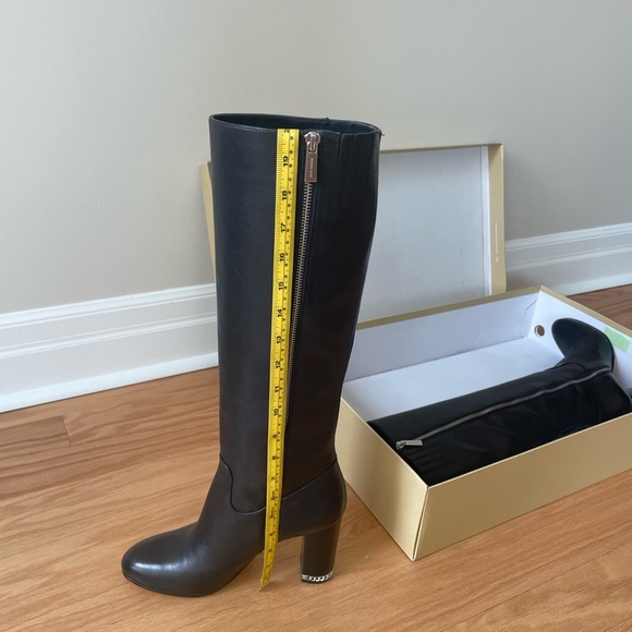 High Knee Leather Boots 9.5 - for skinny legs - Picture 5 of 15